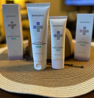 바노바기 코스메틱 바노바기 밀크씨슬 리페어 시카 폼 클렌저 플러스 120ml + 선스크린 플러스 50ml — 5점을 준 리뷰어가 2023년 8월 올린 사용 사진
