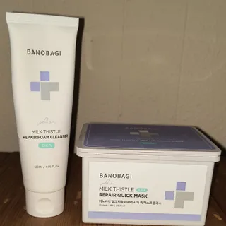바노바기 코스메틱 바노바기 밀크씨슬 리페어 시카 폼 클렌저 플러스 120ml + 퀵 마스크 플러스 30매 — 5점을 준 리뷰어가 2023년 8월 올린 사용 사진