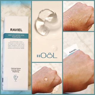 라비엘 RAVIEL 딥 씨 워터 퓨어 바이탈 수딩 젤 5.1 fl oz (150ml) 페이스 &amp; 바디, 쿨링 효과 — 5점을 준 리뷰어가 2022년 10월 올린 사용 사진