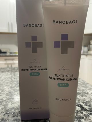 바노바기 코스메틱 바노바기 밀크씨슬 리페어 시카 폼 클렌저 플러스 120ml + 선스크린 플러스 50ml — 5점을 준 리뷰어가 2023년 8월 올린 사용 사진