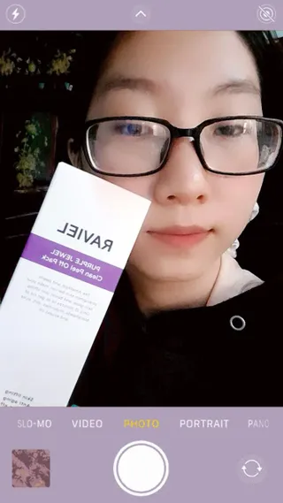라비엘 RAVIEL 퍼플 쥬얼 클린 필 오프 팩, 마일드 블랙헤드 리무버, 4.1 fl oz(120ml) — 5점을 준 리뷰어가 2023년 4월 올린 사용 사진