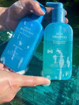 TS 블루에디션(샴푸200ml+바디워시200ml SET) — 5점을 준 리뷰어가 2023년 7월 올린 사용 사진