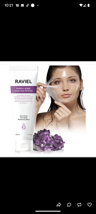 라비엘 RAVIEL 퍼플 쥬얼 클린 필 오프 팩, 마일드 블랙헤드 리무버, 4.1 fl oz(120ml) — 5점을 준 리뷰어가 2022년 9월 올린 사용 사진