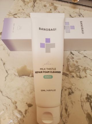 바노바기 코스메틱 바노바기 밀크씨슬 리페어 시카 폼 클렌저 플러스 120ml + 선스크린 플러스 50ml — 5점을 준 리뷰어가 2023년 8월 올린 사용 사진