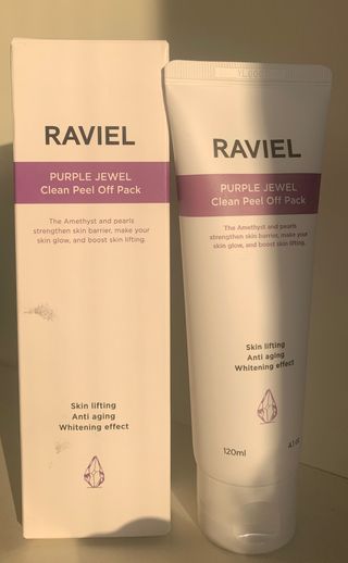 라비엘 RAVIEL 퍼플 쥬얼 클린 필 오프 팩, 마일드 블랙헤드 리무버, 4.1 fl oz(120ml) — 3.5점을 준 리뷰어가 2022년 8월 올린 사용 사진