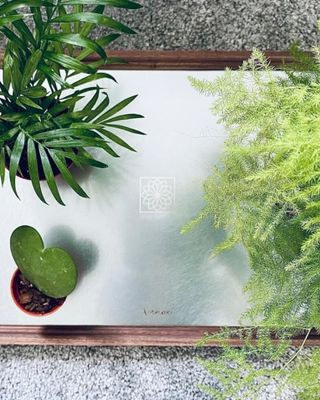 [버녹스] 트레이+홈&amp;리빙+스테인리스/월넛 우드, S400250mm / L450300mm, 골드/실버+1EA — 5점을 준 리뷰어가 2021년 8월 올린 사용 사진
