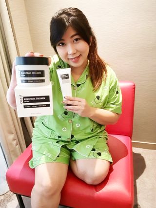 COXIR 블랙 스네일 콜라겐 크림 50ml &amp; 세라마이드 마이크로 더마 클렌저 120ml — 5점을 준 리뷰어가 2021년 8월 올린 사용 사진
