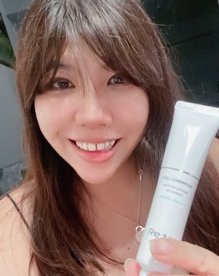 Re:NK 리엔케이 셀루미너스 안티폴루션 UV 크림 — 4점을 준 리뷰어가 2022년 1월 올린 사용 사진