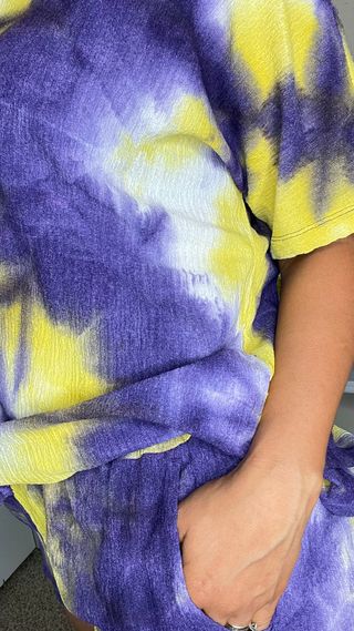 noflik Tie Dye Short Set-여성용 타이 다이 라운지 세트 — 5점을 준 리뷰어가 2021년 7월 올린 사용 사진