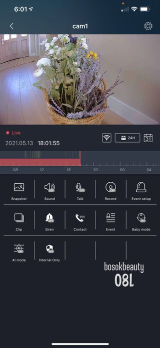온습도 모니터와 스마트 리모컨이 탑재된 EGLOO cam S4 1080P Wi-Fi 스마트 카메라 — 5점을 준 리뷰어가 2021년 5월 올린 사용 사진