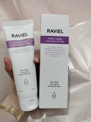 라비엘 RAVIEL 퍼플 쥬얼 클린 필 오프 팩, 마일드 블랙헤드 리무버, 4.1 fl oz(120ml) — 3점을 준 리뷰어가 2023년 4월 올린 사용 사진