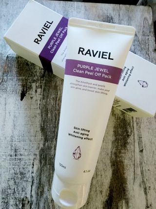 라비엘 RAVIEL 퍼플 쥬얼 클린 필 오프 팩, 마일드 블랙헤드 리무버, 4.1 fl oz(120ml) — 3점을 준 리뷰어가 2022년 9월 올린 사용 사진