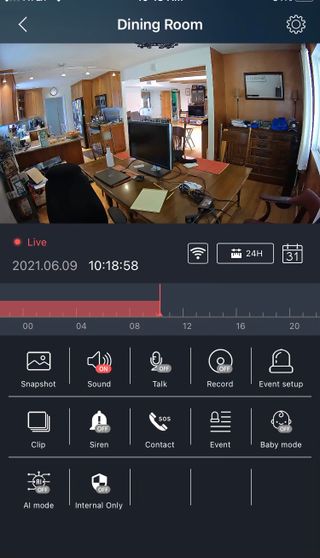 온습도 모니터와 스마트 리모컨이 탑재된 EGLOO cam S4 1080P Wi-Fi 스마트 카메라 — 5점을 준 리뷰어가 2021년 6월 올린 사용 사진