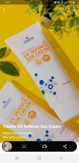 트리티스 US [TREATIS] UV Defence Sun Cream PA+++ / SPF50+ — 2점을 준 리뷰어가 2021년 2월 올린 사용 사진