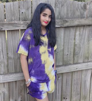 noflik Tie Dye Short Set-여성용 타이 다이 라운지 세트 — 4.5점을 준 리뷰어가 2021년 8월 올린 사용 사진