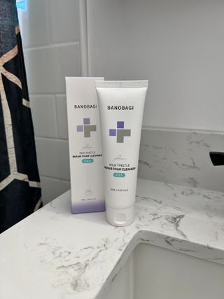 바노바기 코스메틱 바노바기 밀크씨슬 리페어 시카 폼 클렌저 플러스 120ml + 선스크린 플러스 50ml — 4점을 준 리뷰어가 2023년 8월 올린 사용 사진