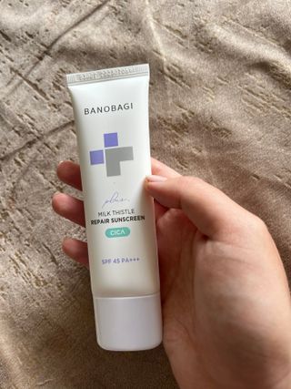 바노바기 코스메틱 바노바기 밀크씨슬 리페어 시카 선스크린 플러스 50ml — 3점을 준 리뷰어가 2023년 9월 올린 사용 사진