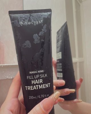 나인레스 매지나인 필 업 실크 트리트먼트 200ml 6.76 fl. 온스 유형에 남겨 — 4점을 준 리뷰어가 2022년 4월 올린 사용 사진