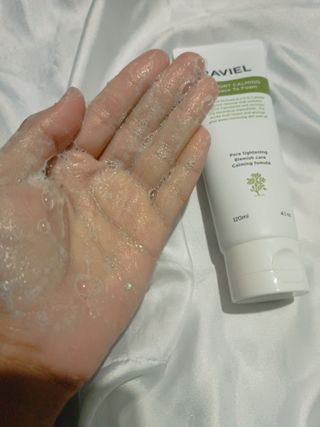 (MY) 라비엘 쑥 그린머드 팩투폼 페이스 클렌저, 4.1fl oz(120ml), 2-in-1 멀티 클렌저 — 3점을 준 리뷰어가 2023년 3월 올린 사용 사진