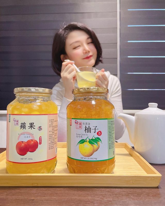 한국차 세트 - 한국산 유자차 1kg + 사과차 950g 리뷰 사진