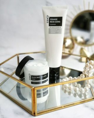 COXIR 블랙 스네일 콜라겐 크림 50ml &amp; 세라마이드 마이크로 더마 클렌저 120ml — 4.5점을 준 리뷰어가 2021년 8월 올린 사용 사진