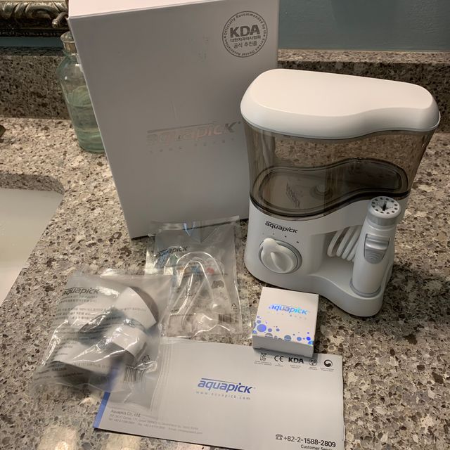 Aquapick AQ-350 물 Flosser 전기 치과 수조 치아 용 전문 구강 세정기 리뷰 사진
