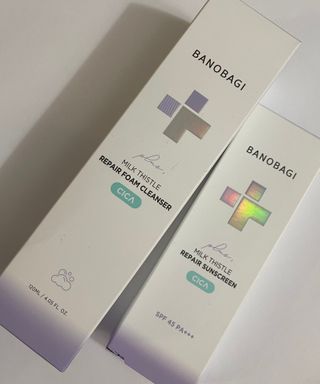 바노바기 코스메틱 바노바기 밀크씨슬 리페어 시카 폼 클렌저 플러스 120ml + 선스크린 플러스 50ml — 5점을 준 리뷰어가 2023년 8월 올린 사용 사진