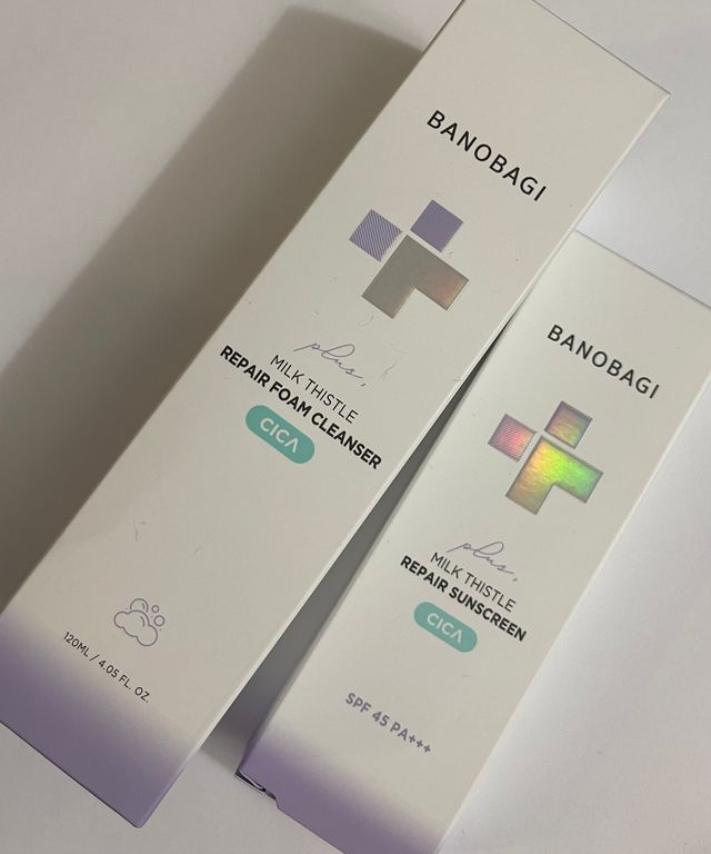 바노바기 밀크씨슬 리페어 시카 폼 클렌저 플러스 120ml + 선스크린 플러스 50ml 리뷰 사진