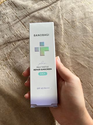 바노바기 코스메틱 바노바기 밀크씨슬 리페어 시카 선스크린 플러스 50ml — 3점을 준 리뷰어가 2023년 9월 올린 사용 사진