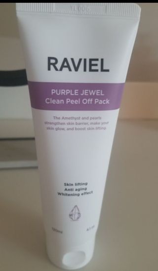 라비엘 RAVIEL 퍼플 쥬얼 클린 필 오프 팩, 마일드 블랙헤드 리무버, 4.1 fl oz(120ml) — 5점을 준 리뷰어가 2022년 9월 올린 사용 사진