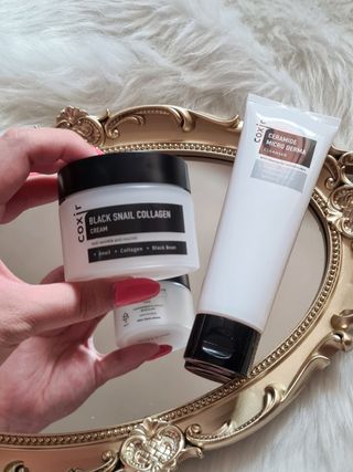 COXIR 블랙 스네일 콜라겐 크림 50ml &amp; 세라마이드 마이크로 더마 클렌저 120ml — 5점을 준 리뷰어가 2021년 8월 올린 사용 사진