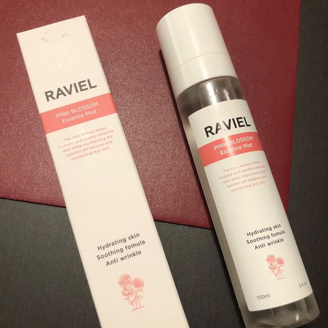 RAVIEL 핑크 블라썸 에센스 페이셜 미스트 스프레이 3.4 fl oz(100ml), 로즈워터, 빠른 수분 공급 및 수딩 리뷰 사진