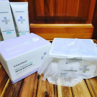 바노바기 코스메틱 바노바기 밀크씨슬 리페어 시카 폼 클렌저 플러스 120ml + 퀵 마스크 플러스 30매 — 5점을 준 리뷰어가 2023년 8월 올린 사용 사진