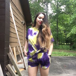 noflik Tie Dye Short Set-여성용 타이 다이 라운지 세트 — 5점을 준 리뷰어가 2021년 7월 올린 사용 사진