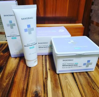 바노바기 코스메틱 바노바기 밀크씨슬 리페어 시카 폼 클렌저 플러스 120ml + 퀵 마스크 플러스 30매 — 5점을 준 리뷰어가 2023년 8월 올린 사용 사진
