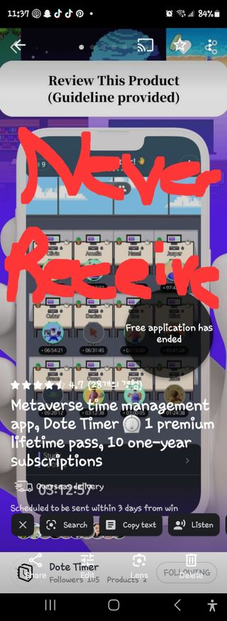 도트타이머 Metaverse time management app, Dote Timer ⏲️ 1 premium lifetime pass, 10 one-year subscriptions — 1점을 준 리뷰어가 2023년 9월 올린 사용 사진