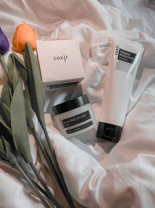 COXIR 블랙 스네일 콜라겐 크림 50ml &amp; 세라마이드 마이크로 더마 클렌저 120ml — 5점을 준 리뷰어가 2021년 8월 올린 사용 사진