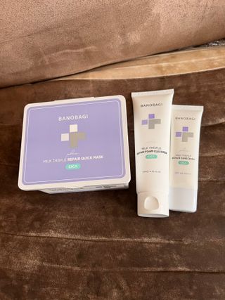 바노바기 코스메틱 바노바기 밀크씨슬 리페어 시카 폼 클렌저 플러스 120ml + 퀵 마스크 플러스 30매 — 5점을 준 리뷰어가 2023년 8월 올린 사용 사진