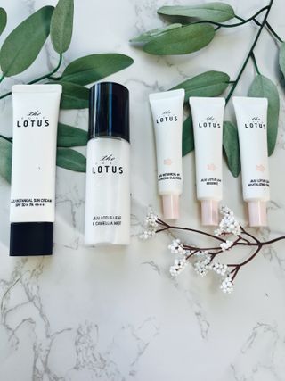 더 퓨어 로터스 제주 식물 선크림 / 제주 연잎 &amp; 동백 미스트 / 순수한 연꽃 어메니티 세트 — 5점을 준 리뷰어가 2022년 7월 올린 사용 사진
