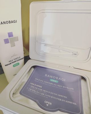바노바기 코스메틱 바노바기 밀크씨슬 리페어 시카 폼 클렌저 플러스 120ml + 퀵 마스크 플러스 30매 — 5점을 준 리뷰어가 2023년 8월 올린 사용 사진