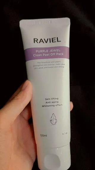 라비엘 RAVIEL 퍼플 쥬얼 클린 필 오프 팩, 마일드 블랙헤드 리무버, 4.1 fl oz(120ml) — 5점을 준 리뷰어가 2023년 4월 올린 사용 사진