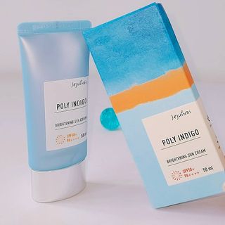 제주인디 폴리인디고 브라이트닝 선크림 — 5점을 준 리뷰어가 2021년 6월 올린 사용 사진