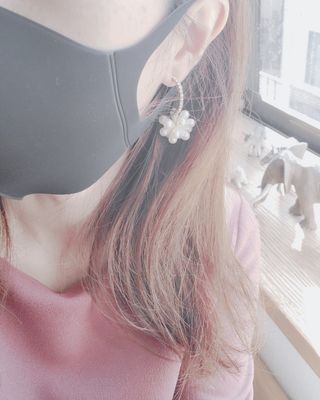 세탁하고 몇 번 사용할 수 있는 위생적인 소프트 마스크(소프트 퍼프 원단/흡한 원단) — 3.5점을 준 리뷰어가 2022년 1월 올린 사용 사진