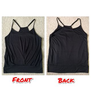 noflik 민소매 스트랩 블라우스-Dressy Tops Summer Spaghetti Strap Tank Tops — 3.5점을 준 리뷰어가 2021년 8월 올린 사용 사진