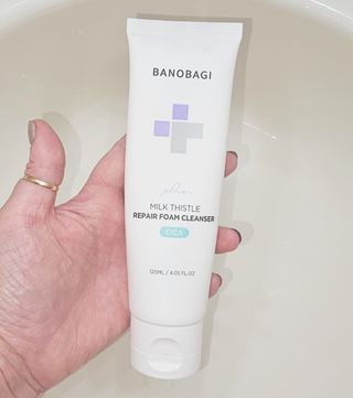 바노바기 코스메틱 바노바기 밀크씨슬 리페어 시카 폼 클렌저 플러스 120ml + 퀵 마스크 플러스 30매 — 5점을 준 리뷰어가 2023년 9월 올린 사용 사진