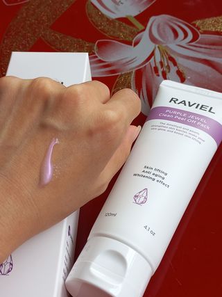 라비엘 RAVIEL 퍼플 쥬얼 클린 필 오프 팩, 마일드 블랙헤드 리무버, 4.1 fl oz(120ml) — 4점을 준 리뷰어가 2023년 5월 올린 사용 사진