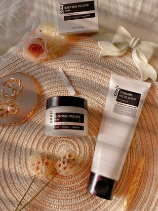 COXIR 블랙 스네일 콜라겐 크림 50ml &amp; 세라마이드 마이크로 더마 클렌저 120ml — 5점을 준 리뷰어가 2021년 8월 올린 사용 사진