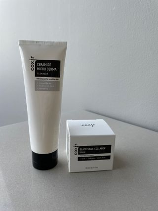 COXIR 블랙 스네일 콜라겐 크림 50ml &amp; 세라마이드 마이크로 더마 클렌저 120ml — 4점을 준 리뷰어가 2021년 8월 올린 사용 사진