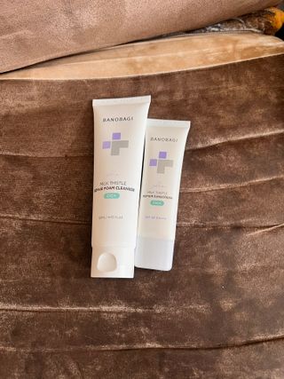 바노바기 코스메틱 바노바기 밀크씨슬 리페어 시카 폼 클렌저 플러스 120ml + 선스크린 플러스 50ml — 5점을 준 리뷰어가 2023년 8월 올린 사용 사진