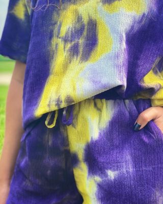 noflik Tie Dye Short Set-여성용 타이 다이 라운지 세트 — 4점을 준 리뷰어가 2021년 7월 올린 사용 사진